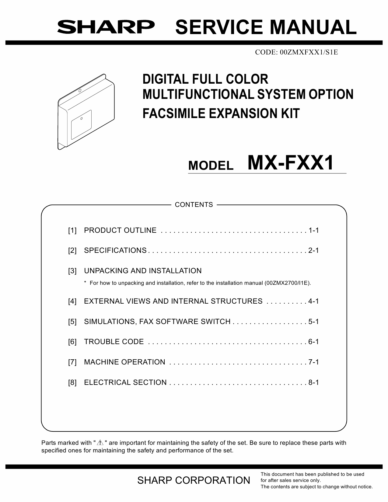 SHARP MX FXX1 Service Manual-1